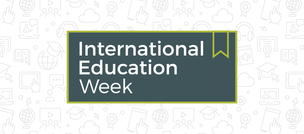 Design element with International Education Week logo