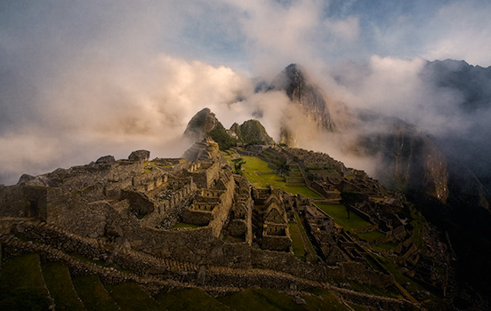 Aerial photo of Machu Picchu