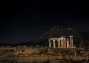 Ancient Corinth at night